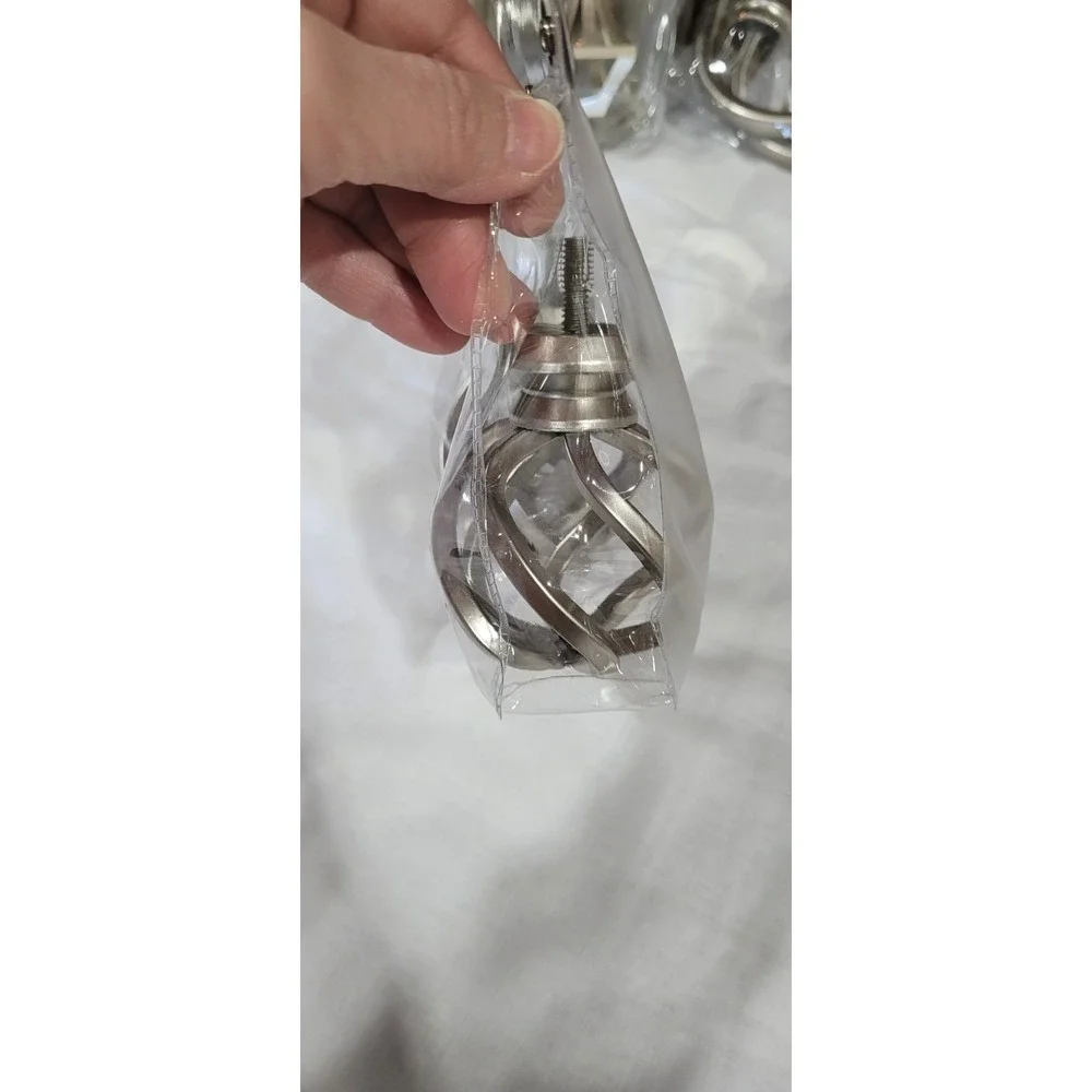 NEW Cambria Premier Finials Graphite Cage Metal For Curtin Rods